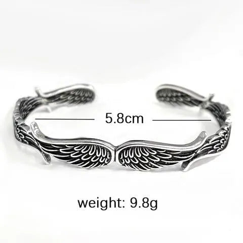 Maynard - Pulsera Vintage de Alas de ángel en Plata