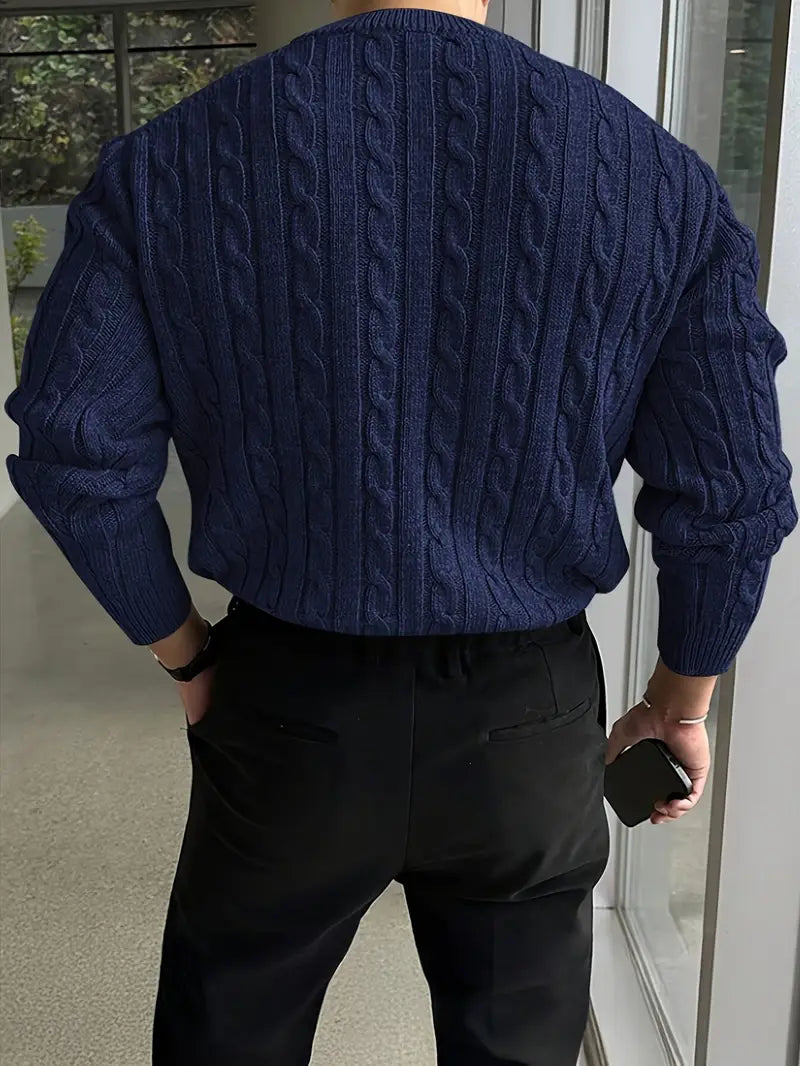 Mergim - Jersey De Manga Larga De Punto Informal
