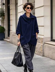 Lenneke - Chaqueta Oversize Con Cuello Asimétrico y Bolsillos