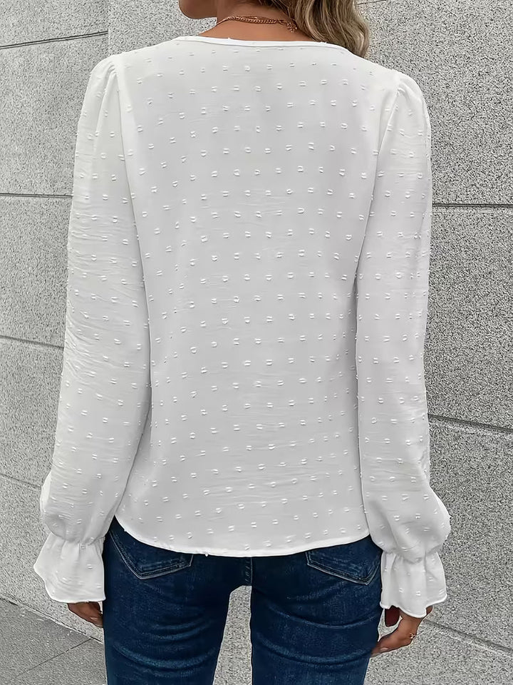Rejina - Blusa Elegante Con Cuello De Encaje