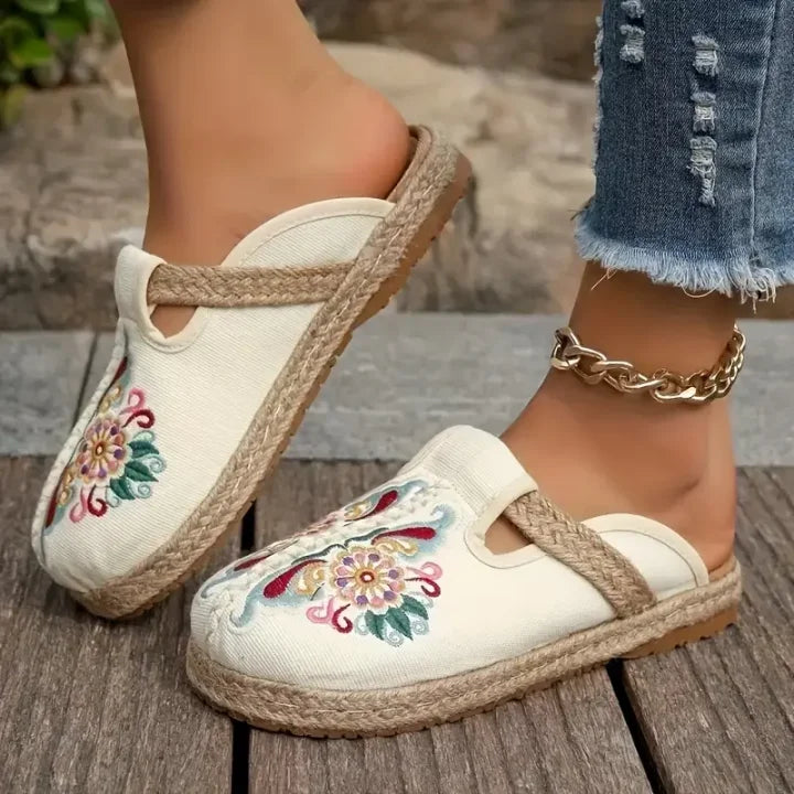 Katy - Mulas Florales De Algodón Hechos A Mano