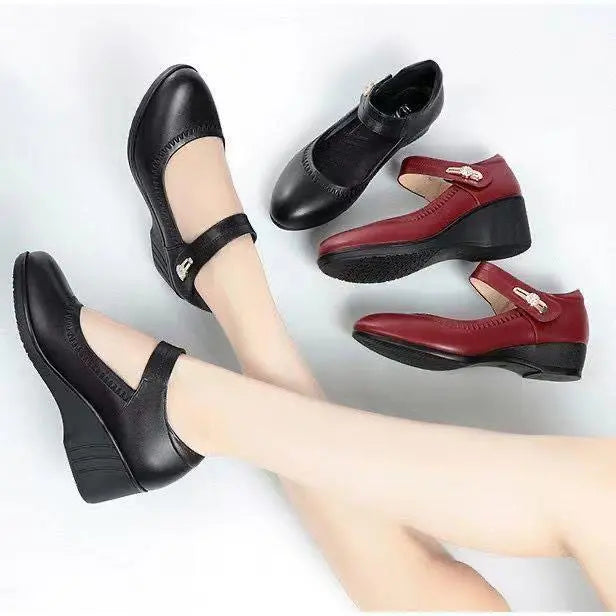 Aikaterina - Zapatos Con Puntera Redonda y Correa Con Hebilla