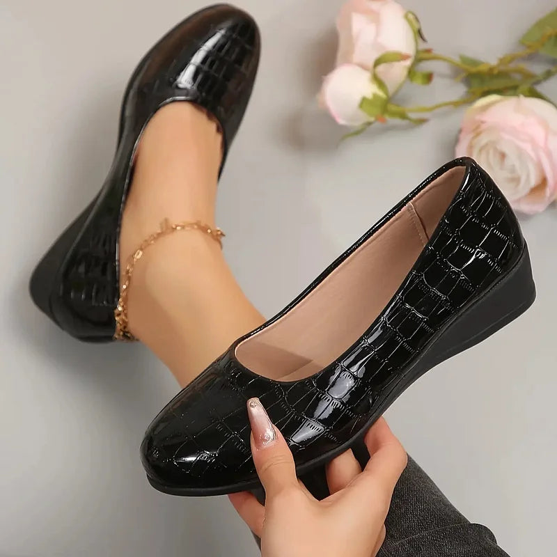 Zatia - Zapatos De Cuña De Cuero Transpirables