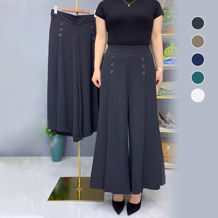 Malou - Elegante Pantalón de Pata Ancha Plisado
