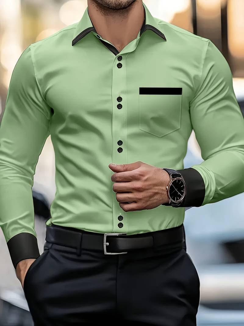 Shoval - Elegante Camisa De Manga Larga Con Botones