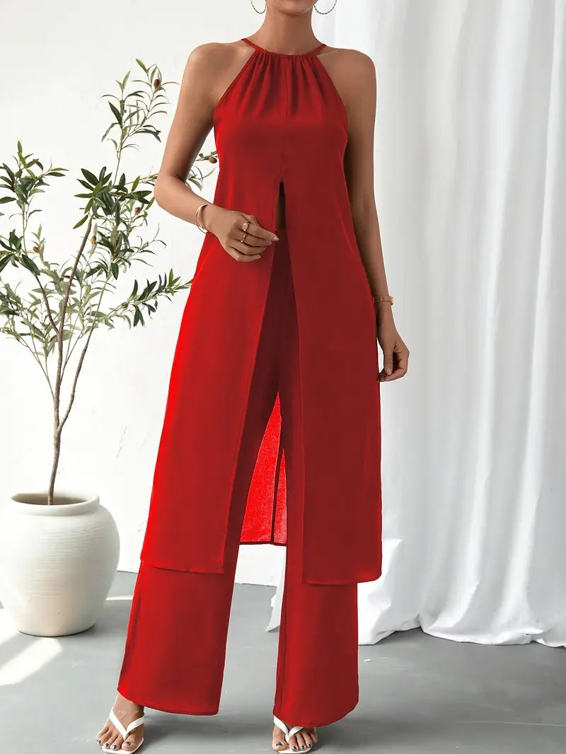 Eirini - Elegante Conjunto De Dos Piezas Sin Mangas