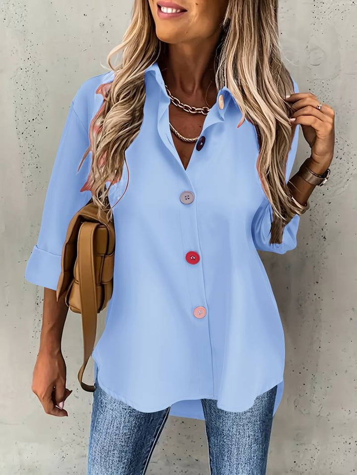 Lasangi - Camisa Informal de Manga larga Con Varios Botones