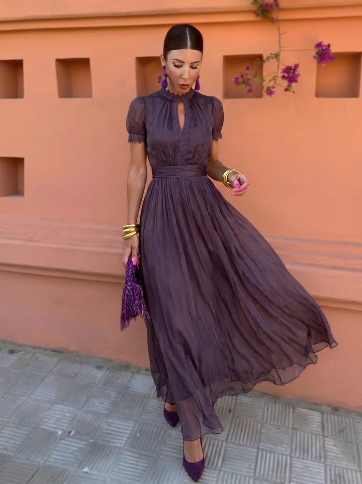 Eshley - Vestido Largo Vintage De Gasa