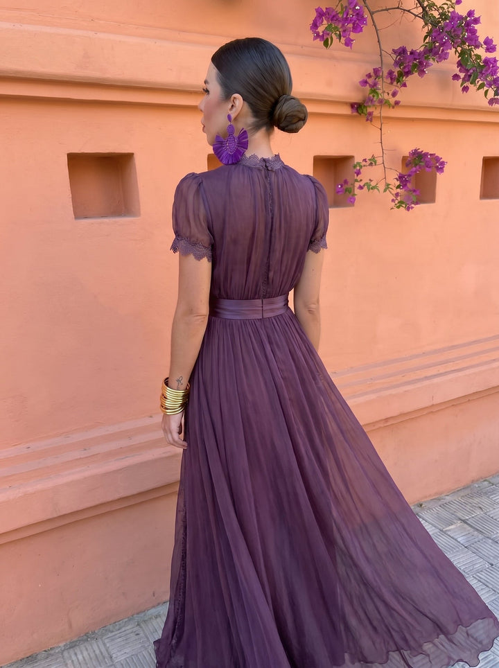 Eshley - Vestido Largo Vintage De Gasa