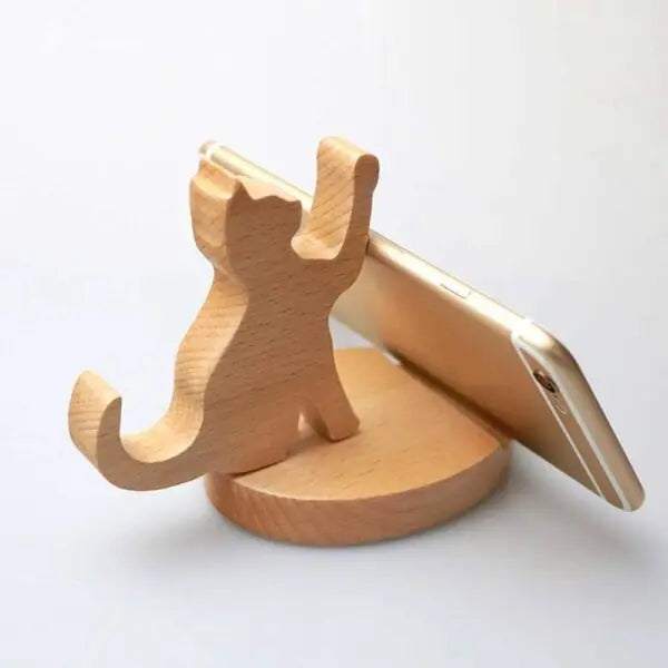 Woodstand - Soporte para Teléfono Móvil de Madera Hecho a Mano