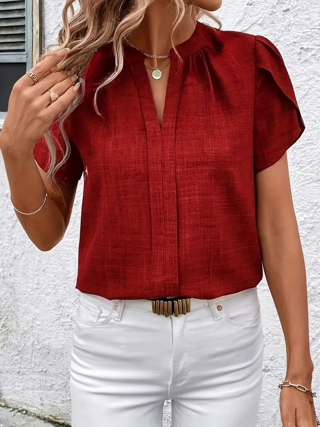Kacey - Camiseta De Manga Corta Con Cuello en V