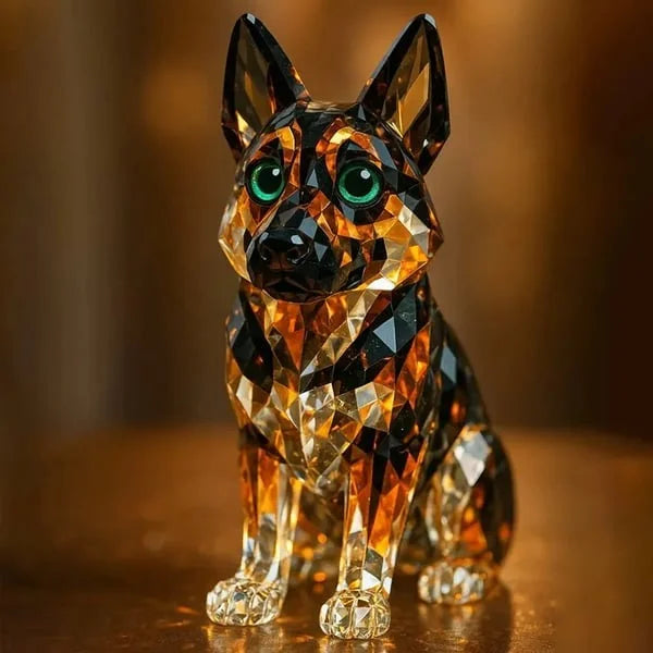 EternalPaws - Figurita de Pastor Alemán de Cristal