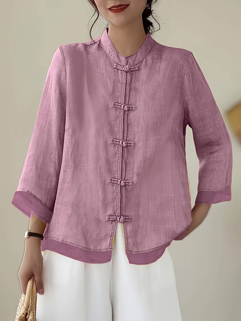 Sigal - Camisa Vintage Holgada Con Diseño de Patchwork