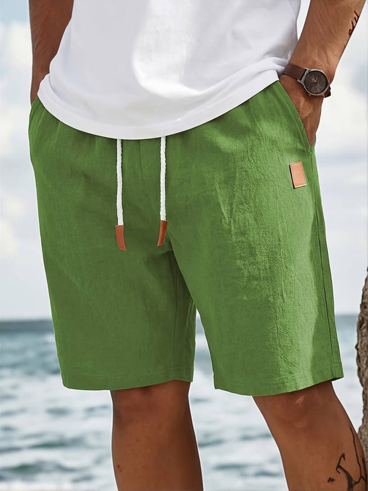 Jonatas - Pantalón Corto De Lino De Verano Con Bolsillo Con Cordón