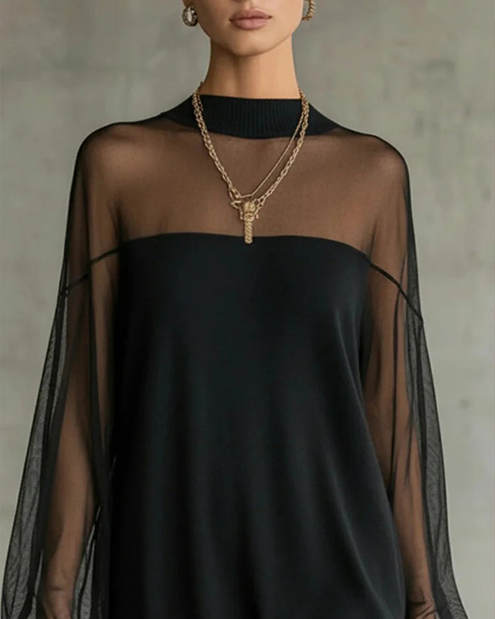 Yenaya - Vestido mini de Punto con Mangas Lantern