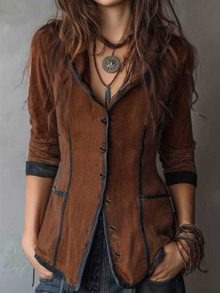 Yaara - Chaqueta Vintage Con Capucha y Manga Larga