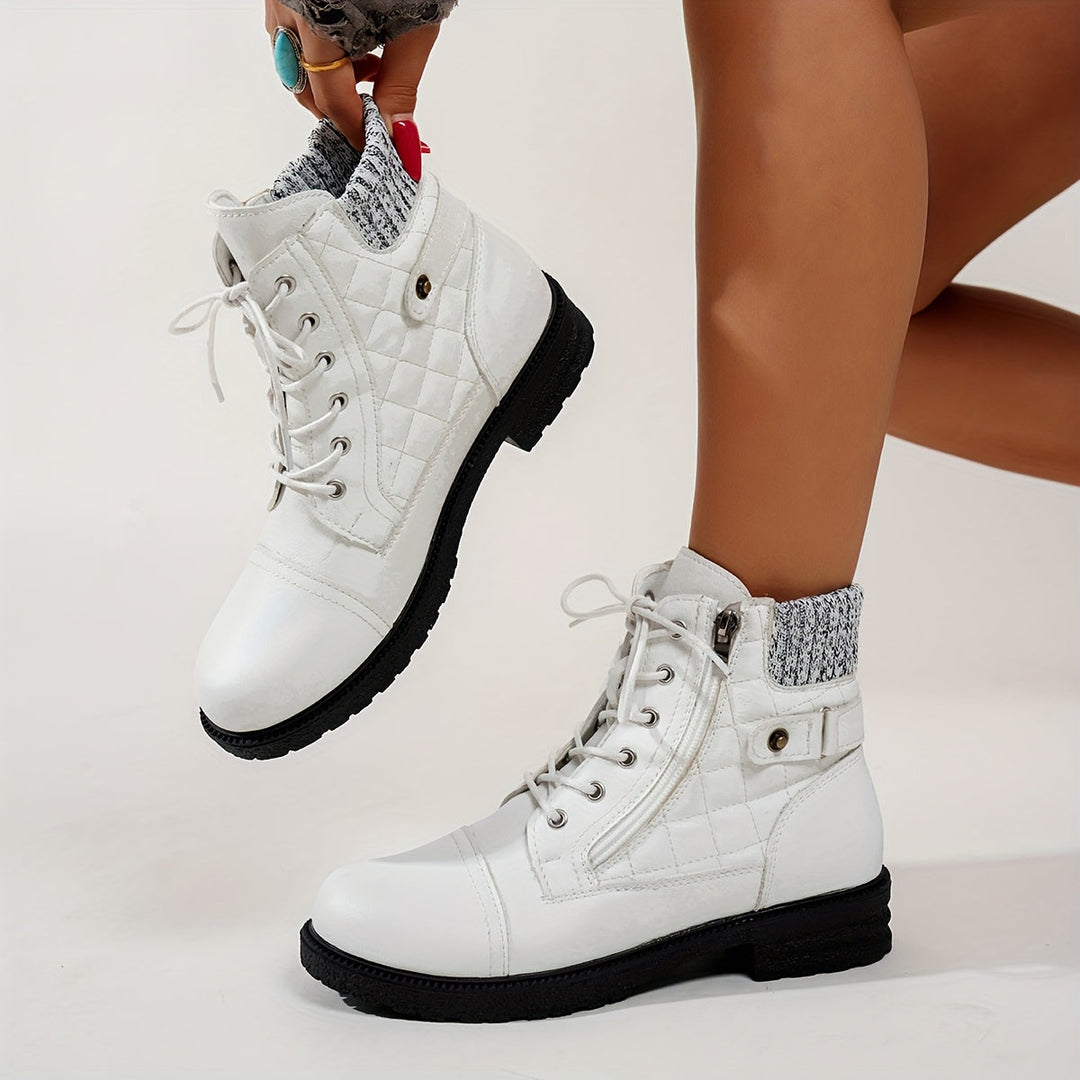Alfrida - Botines Con Cordones y Puños de Punto
