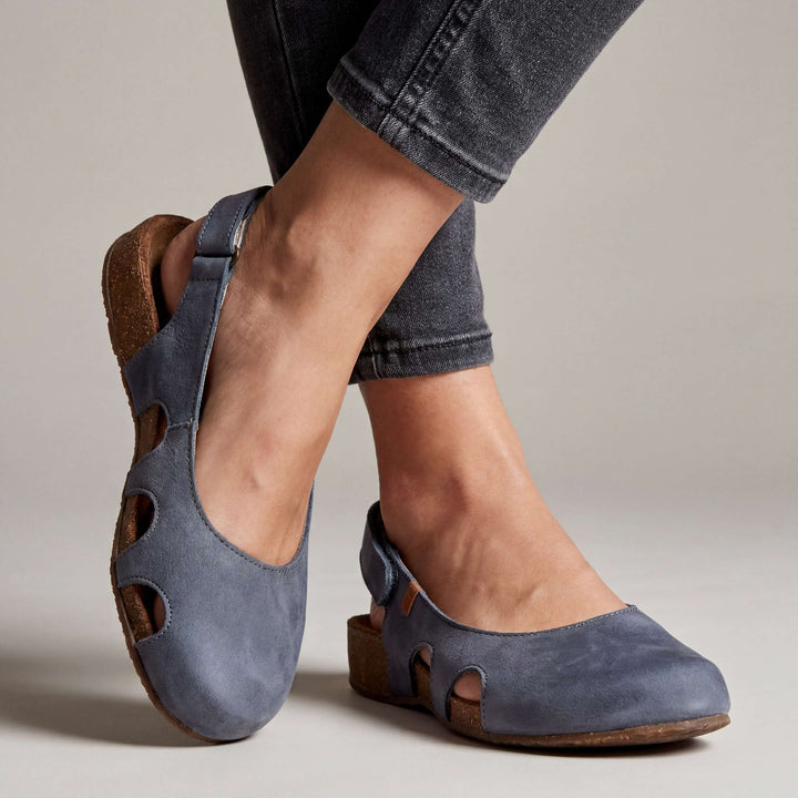 Nathilie - Zapatos de Tacón cCon Puntera Cerrada y Tiras Traseras Con Aberturas
