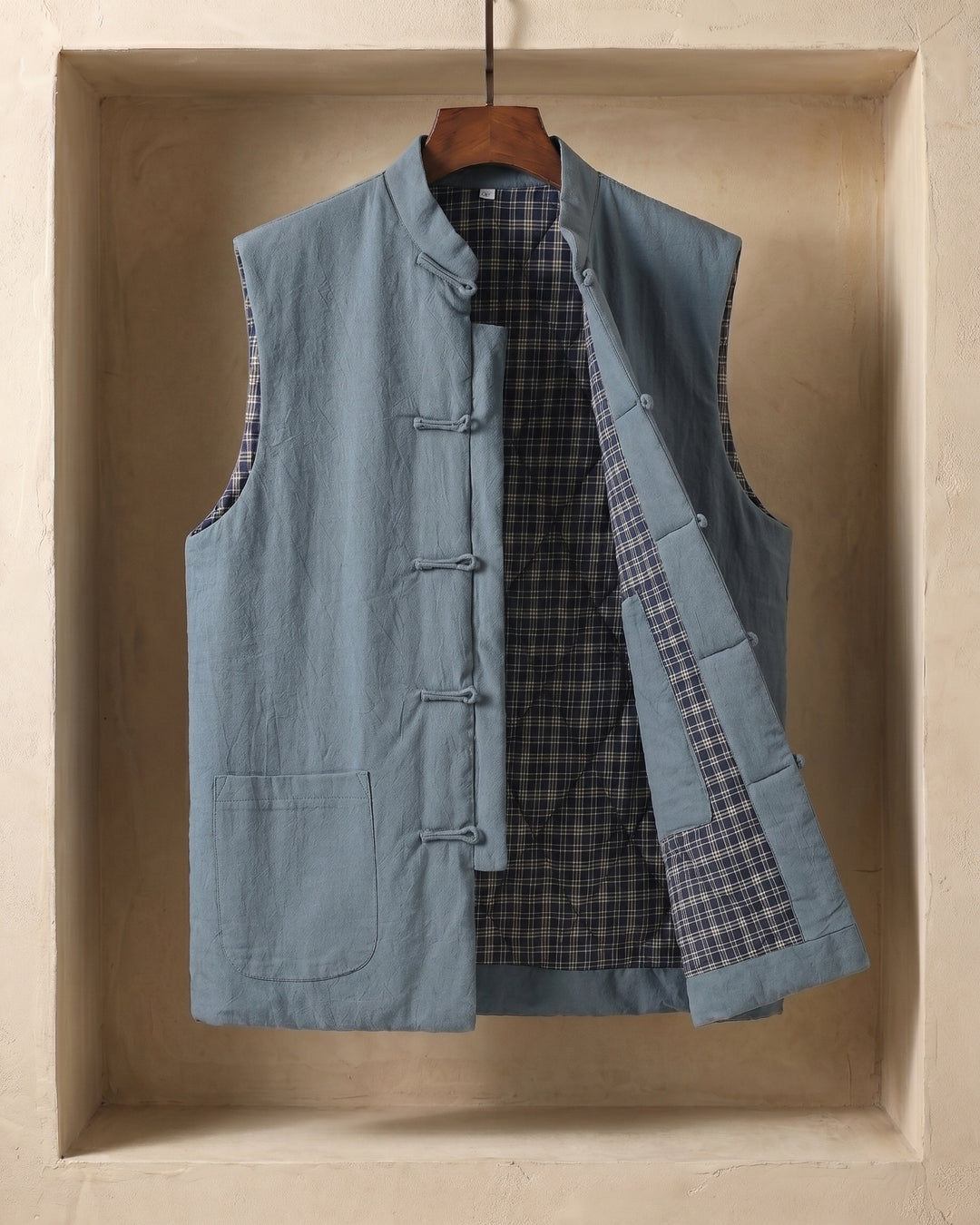 Fredrick - Chaleco con Bolsillos Delanteros de Estilo Vintage