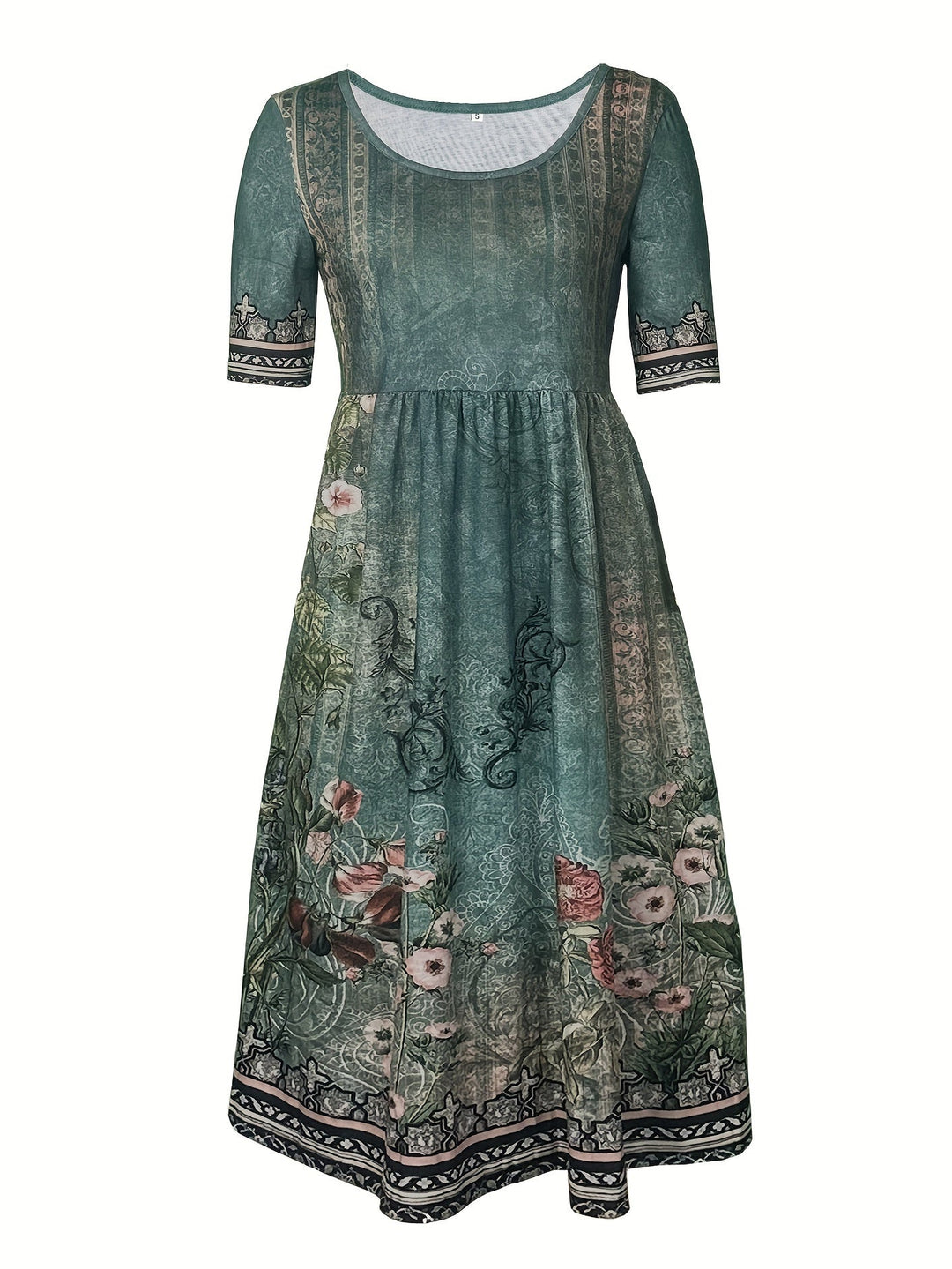 Jeeni - Vestido De Manga Corta Con Estampado Floral