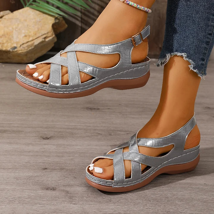 Alnia - Cómodas Sandalias Ortopédicas Con Cuña