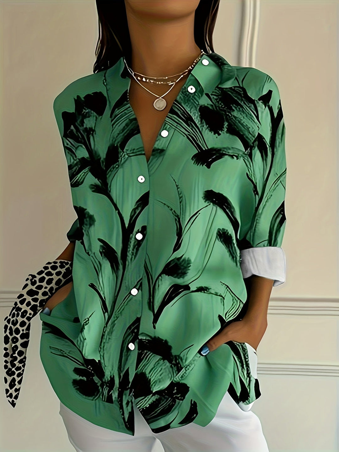 Ulka - Camisa De Manga Larga Con Estampado Floral