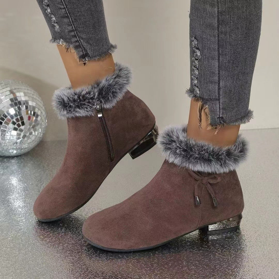 Cassily - Botines Con Ribete De Piel