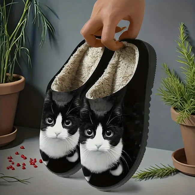 Miane - Zapatillas Elegantes Con Estampado De Gatos