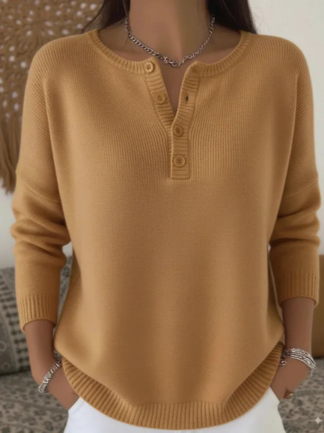 Nenneke - Elegante Jersey De Manga Larga Con Botones