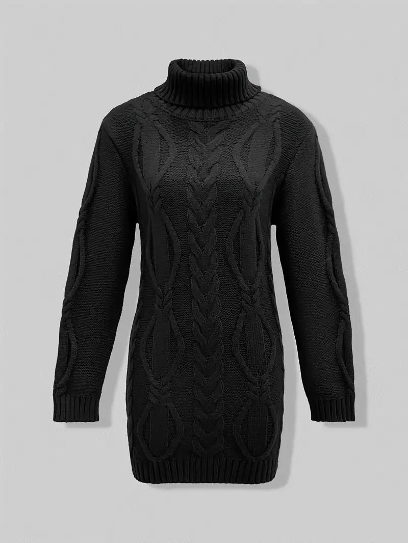 Narda - Cable Grueso De Punto Cuello Alto Vestido