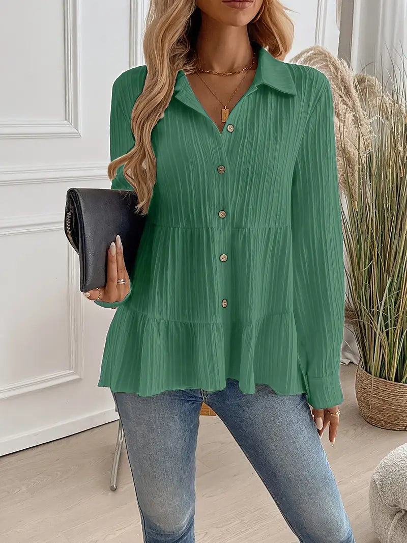 Majlinda - Elegante Camisa De Manga Larga Con Botones