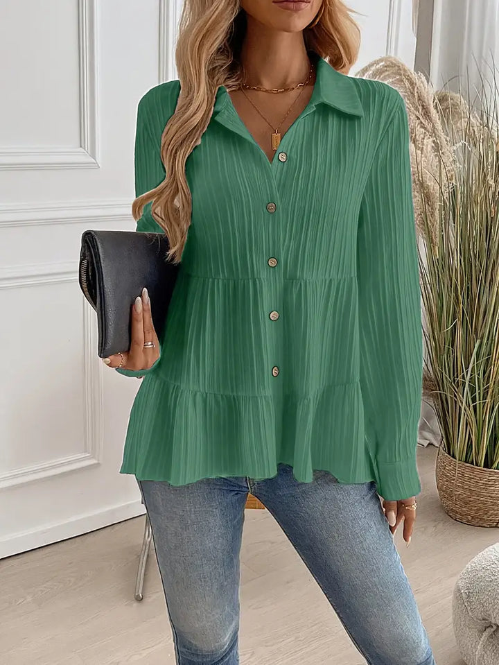Majlinda - Elegante Camisa De Manga Larga Con Botones