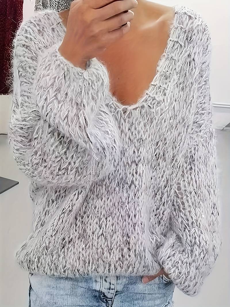 Lital - Elegante Jersey Suave Con Cuello en V