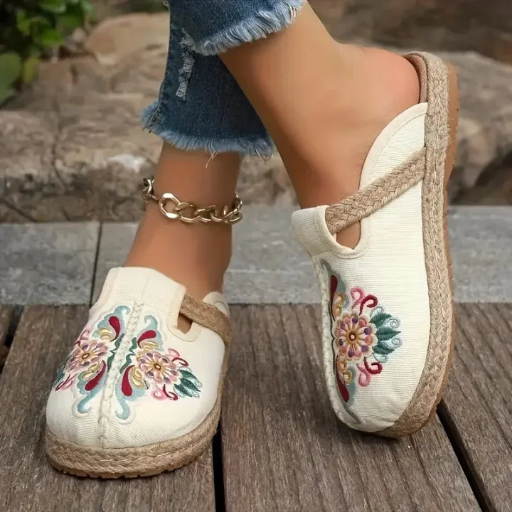 Katy - Mulas Florales De Algodón Hechos A Mano