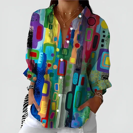 Hajnalka - Blusa Con Diseño Colorido