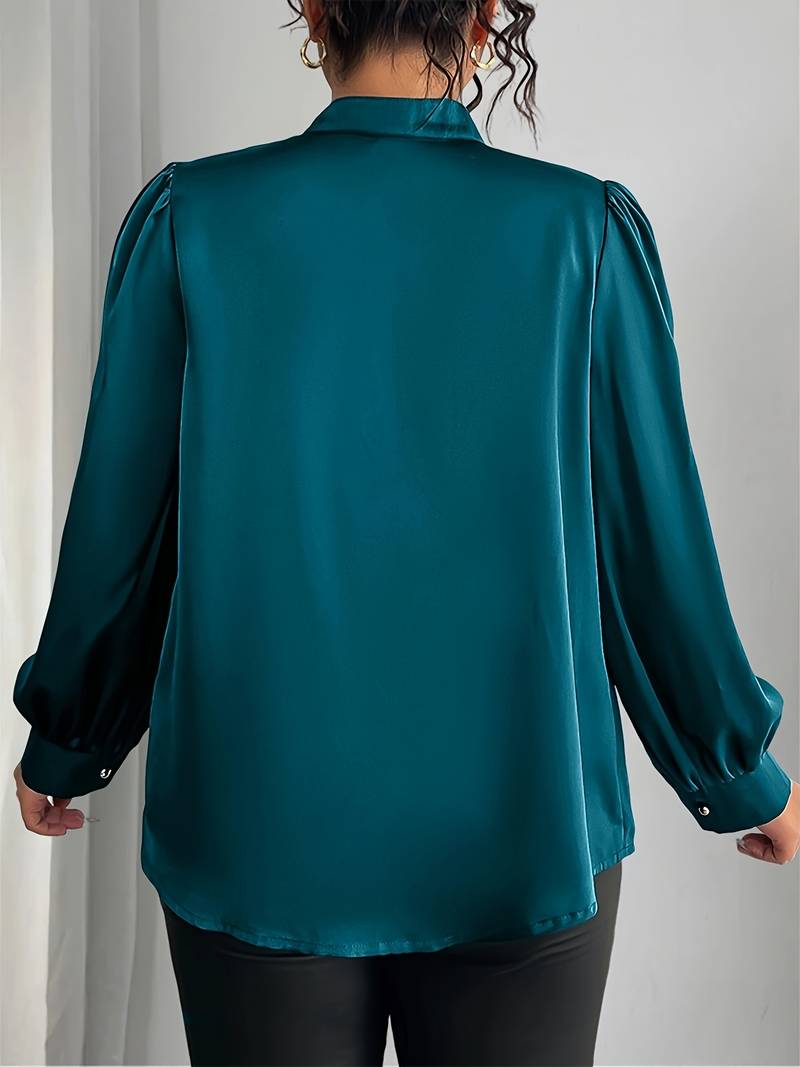 Elisheva - Elegante Camisa Con Mangas Abullonadas y Cuello en V