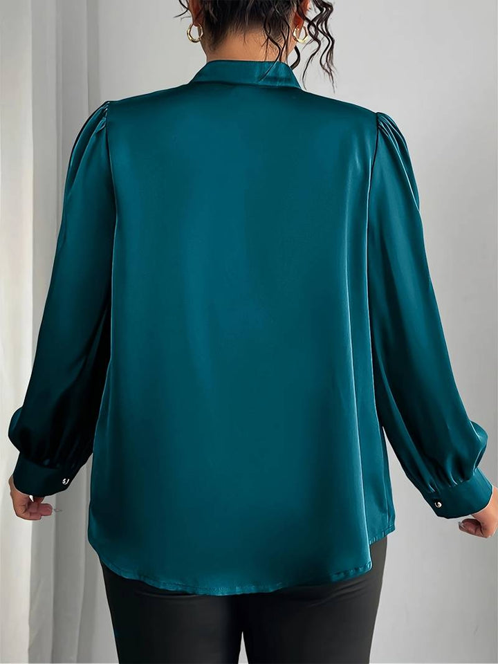 Elisheva - Elegante Camisa Con Mangas Abullonadas y Cuello en V