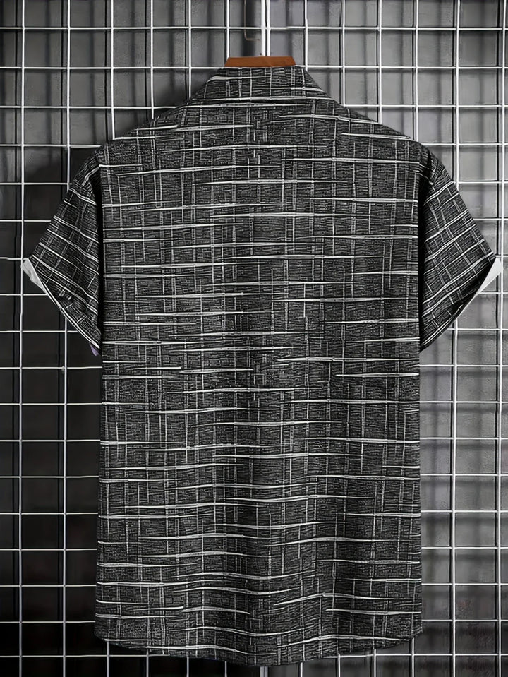 Haroyan - Camisa Elegante Con Estampado De Rayas a Cuadros