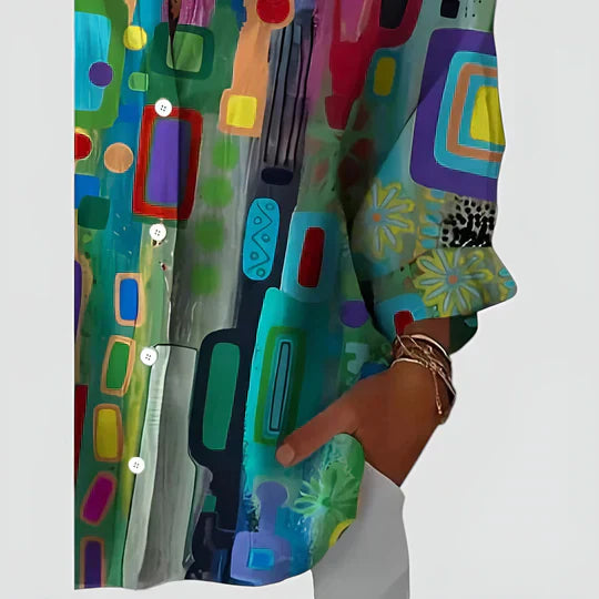 Hajnalka - Blusa Con Diseño Colorido