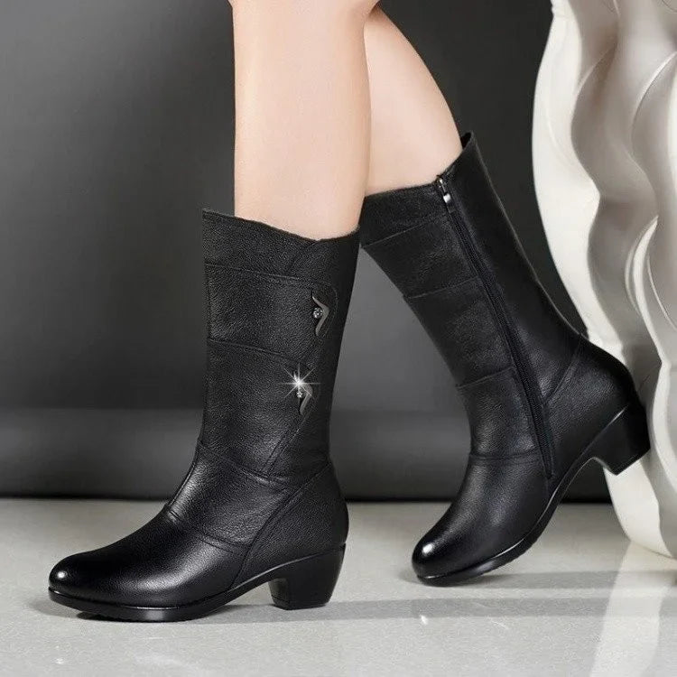 joania - Botas De Cuero Con Cremallera Lateral
