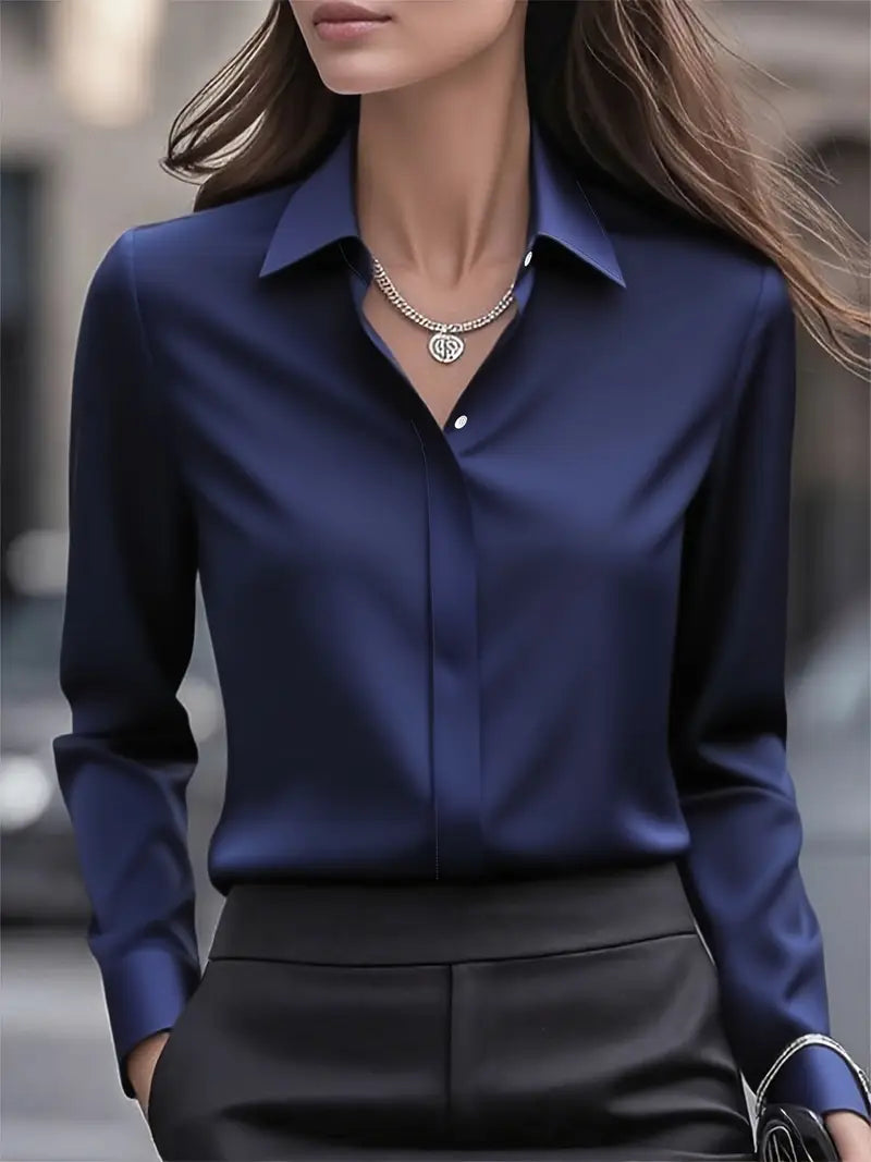 Amiliana - Camisa Elegante De Manga Larga Con Botones
