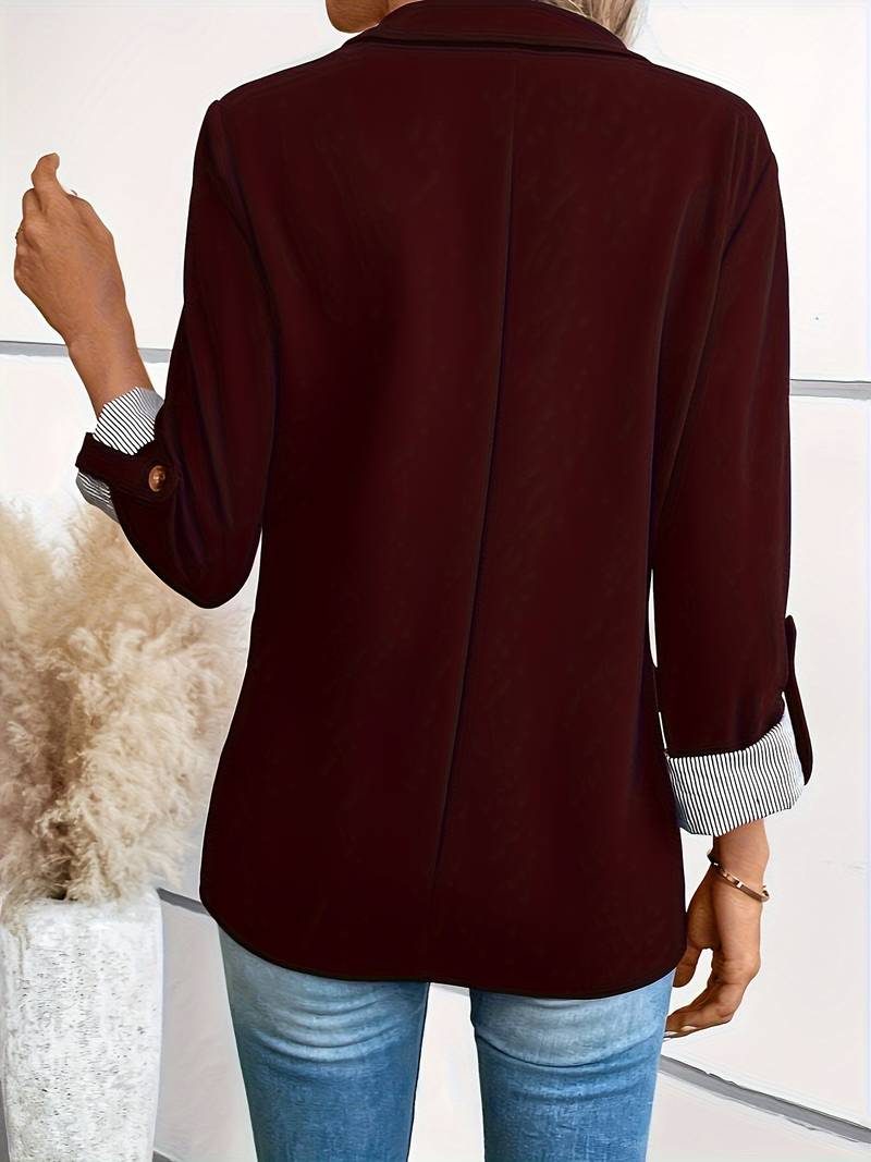 Galiah - Elegante Blazer Cruzado Con Cuello Con Solapa