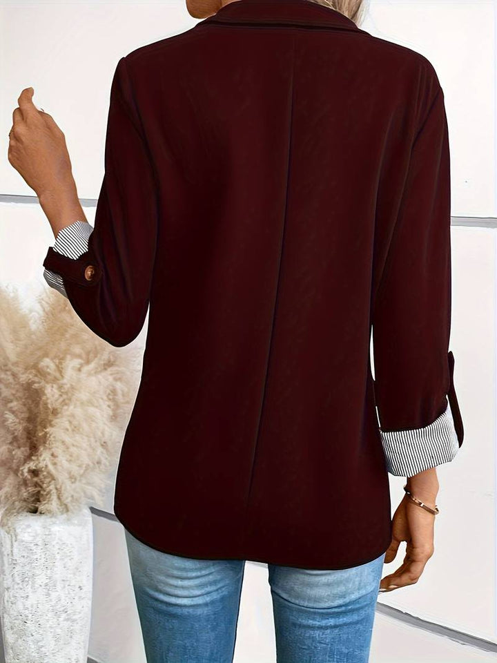 Galiah - Elegante Blazer Cruzado Con Cuello Con Solapa