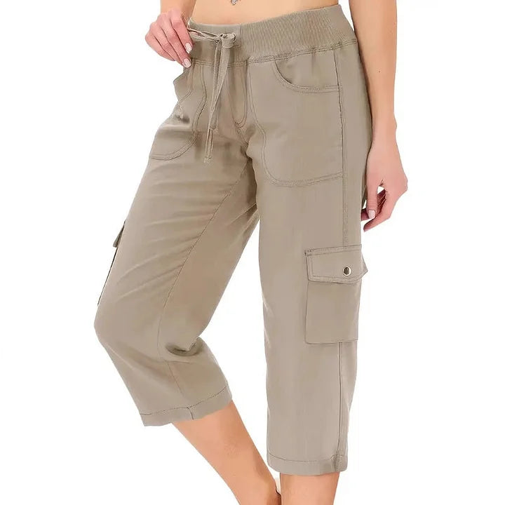 Mileni - Pantalón Capri Cómodo De Cintura Alta Con Prácticos Bolsillos
