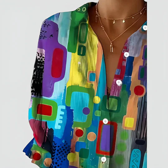 Hajnalka - Blusa Con Diseño Colorido