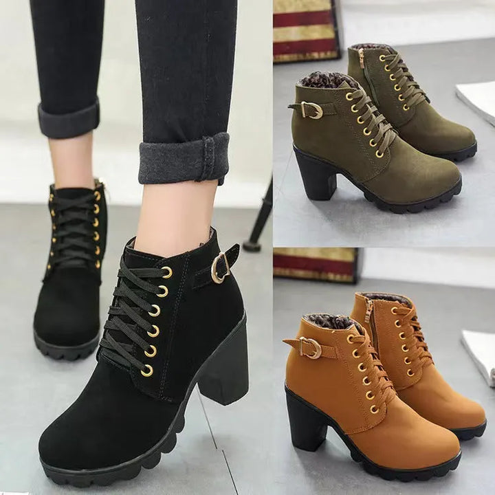 Wiltrud - Botines Con Cordones y Tacón Grueso