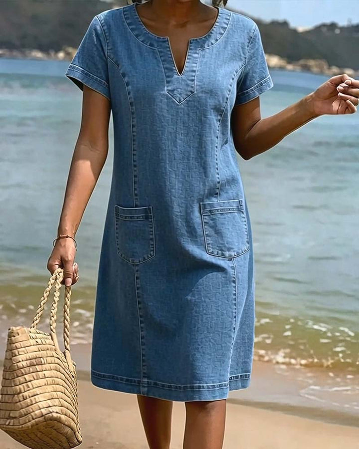 Kailee - Vestido De Manga Corta Con Bolsillos