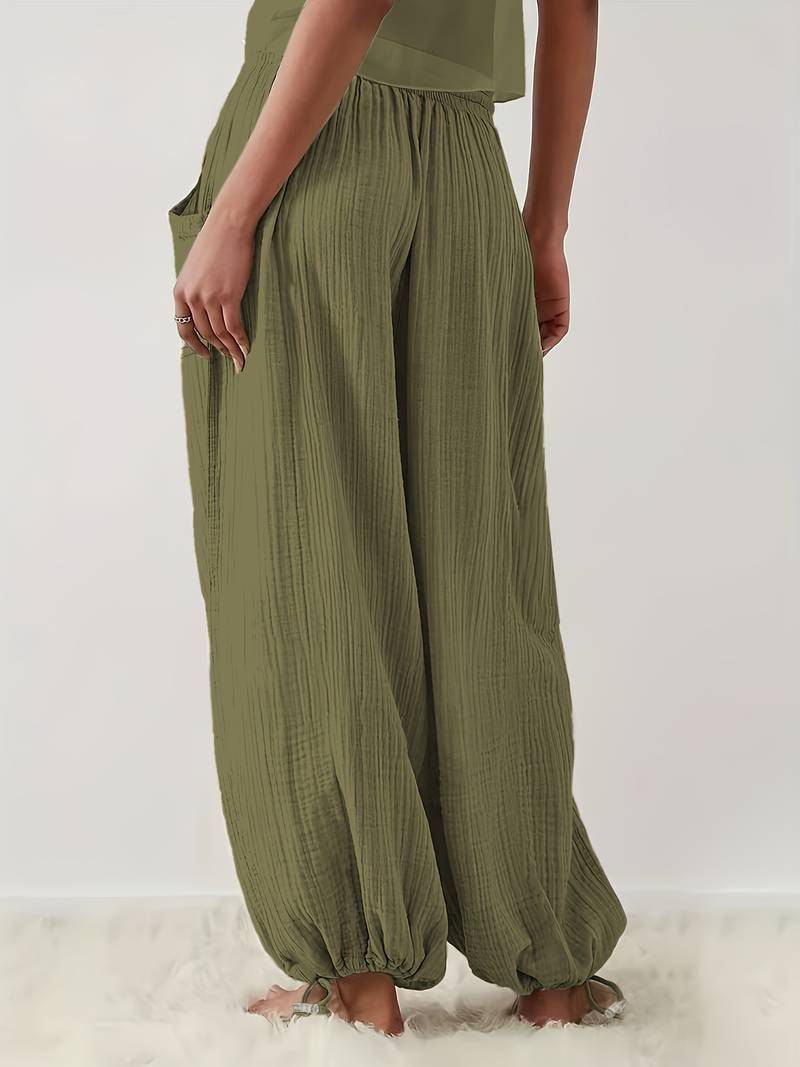 Marielle - Pantalón Informal De Corte Ancho Hasta El Tobillo