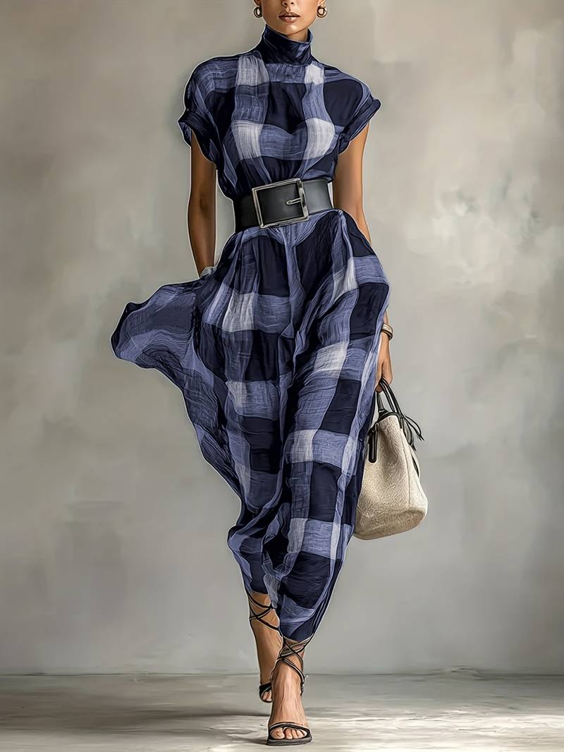 Nethara - Elegante Vestido de Otoño Con Cinturón