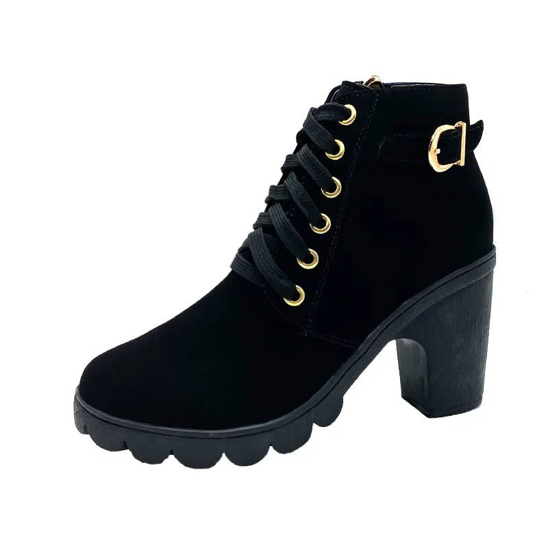 Wiltrud - Botines Con Cordones y Tacón Grueso